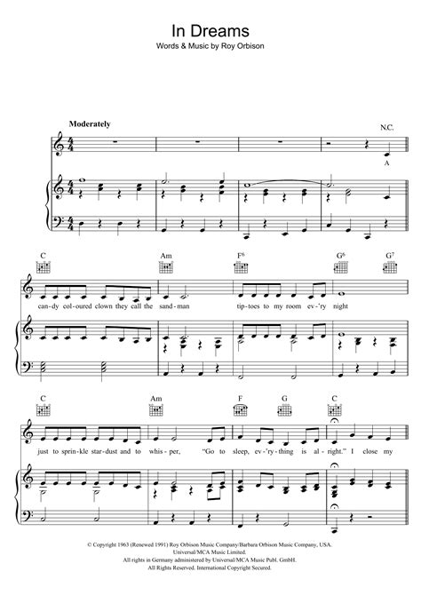 in dreams sheet music|in dreams piano sheet music.